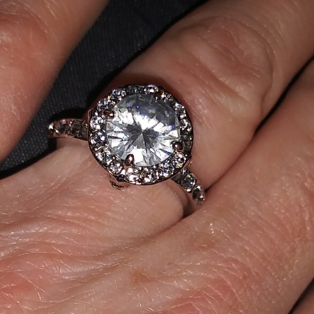 Gorgeous Stainless Steel Ring with Lab Diamonds